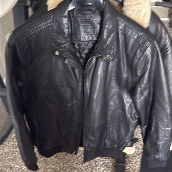 Black Bomber Varsity Jacket with Sleek Design - Picture 2 of 7